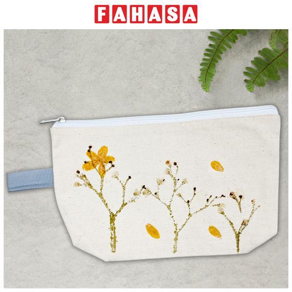 Túi Bút Vải Canvas In Hoa Lá Tươi - Saigon Zerowaste - Mẫu 6