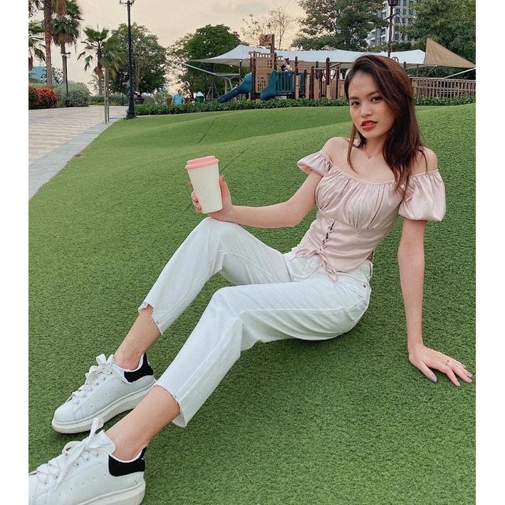 Áo croptop đan dây lụa Bonie Top