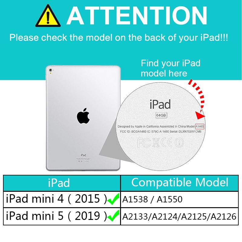 Bao da máy tính bảng nắp lật có giá đứng và ngăn đựng bút cảm ứng cho IPAD MINI 4/5