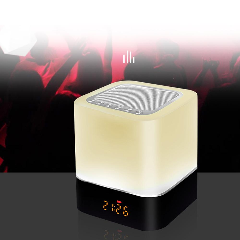 Loa Led BT đa chức năng Cảm ứng đèn ngủ Đèn bàn thông minh Đồng hồ báo thức Máy nghe nhạc
