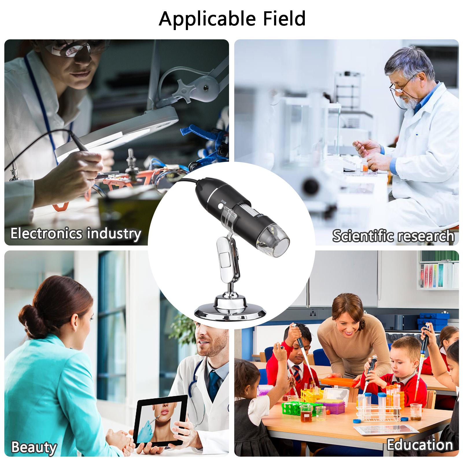 1600X USB Portable Mini Electronic Microscope Handheld Digital Magnifier for Laptop Plant Observation Industrial Test