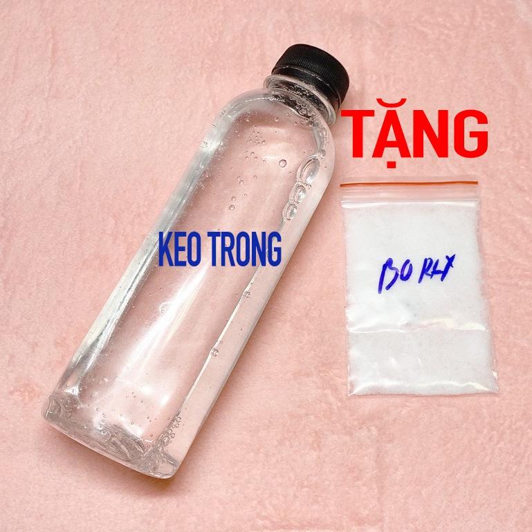 Keo Trong Đóng Chai 350ml - Tặng Kèm 20gram Borax - Dán Giấy Thủ Công - Nguyên Liệu Làm Slime