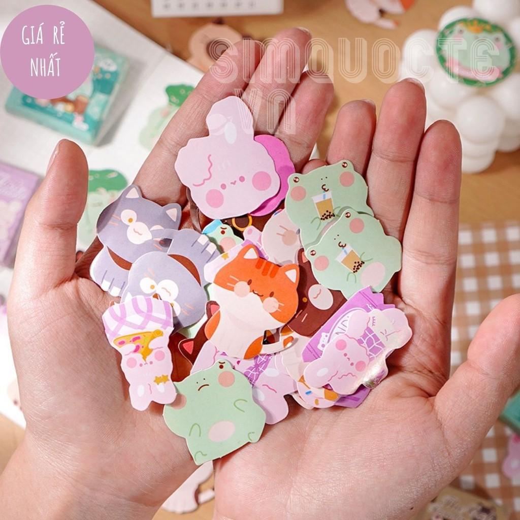 Hộp 45 hình dán sticker con vật đáng yêu để trang trí sổ lưu niệm ST74