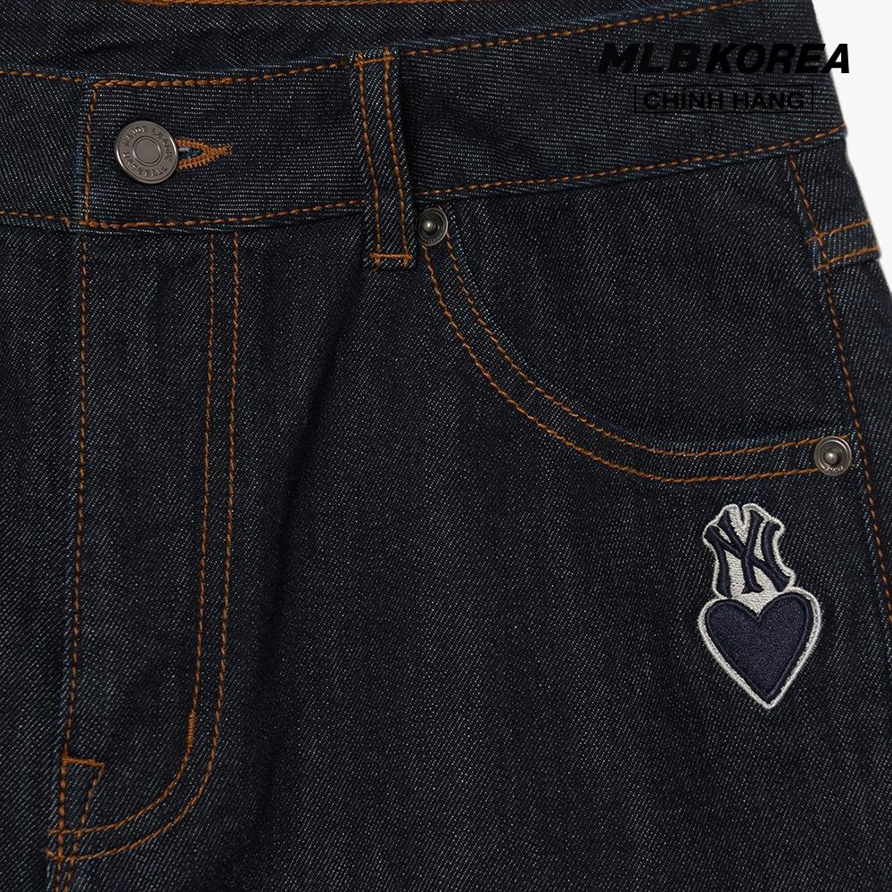 MLB - Quần jeans nữ ống rộng Heart One Point Solid Denim 3FDPH0231-50NYS