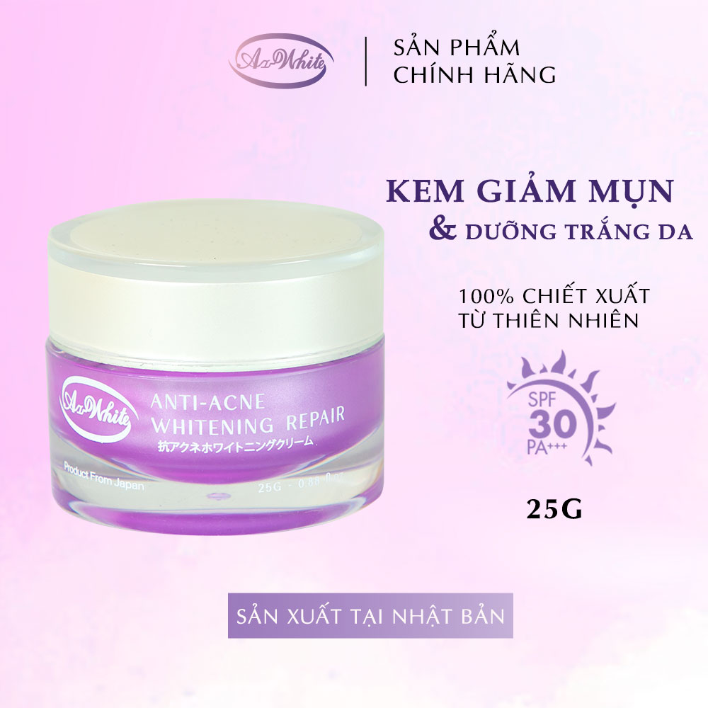 Kem Ngừa Mụn &amp; Dưỡng Trắng Da A-White 25G