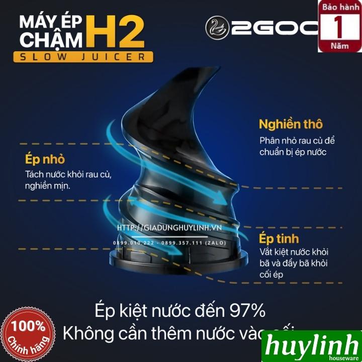 Máy ép trái cây chậm 2Good H2 - 200W - Ép nguyên trái - Hàng chính hãng