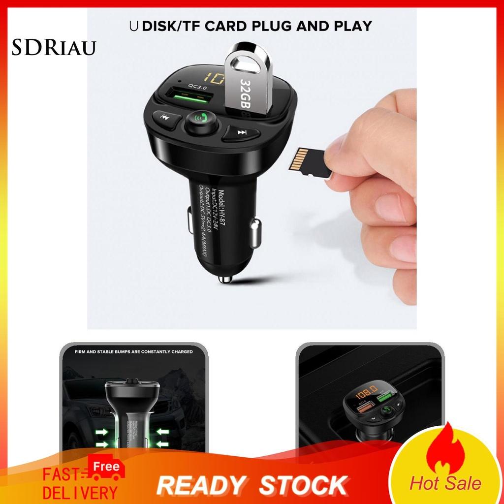 Tẩu sạc xe hơi thông minh USB kép kết nối Bluetooth 5.0 cho SUV MP3 Radio
