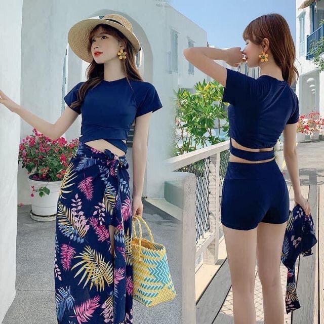 Bộ Bộ bikini 3 mốn quần áo và khăn ngoài đẹp quyến rũ