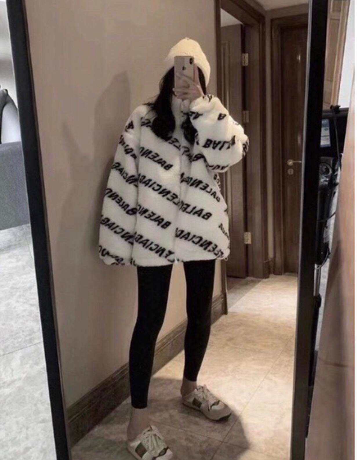 Áo lông unisex dáng rộng lông siêu mịn, siêu ấm phong cách retro cao cấp cho nam và nữ