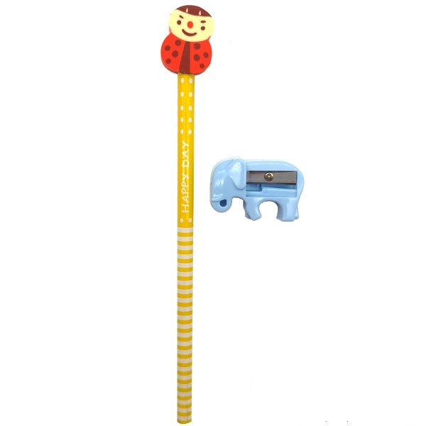 Bút Chì Gỗ HB Gôm Thú Kèm Chuốt