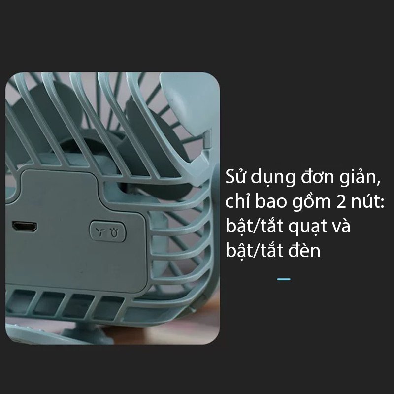 Quạt Tích Điện Mini Để Bàn Chân Kẹp Đa Năng Mini Fan