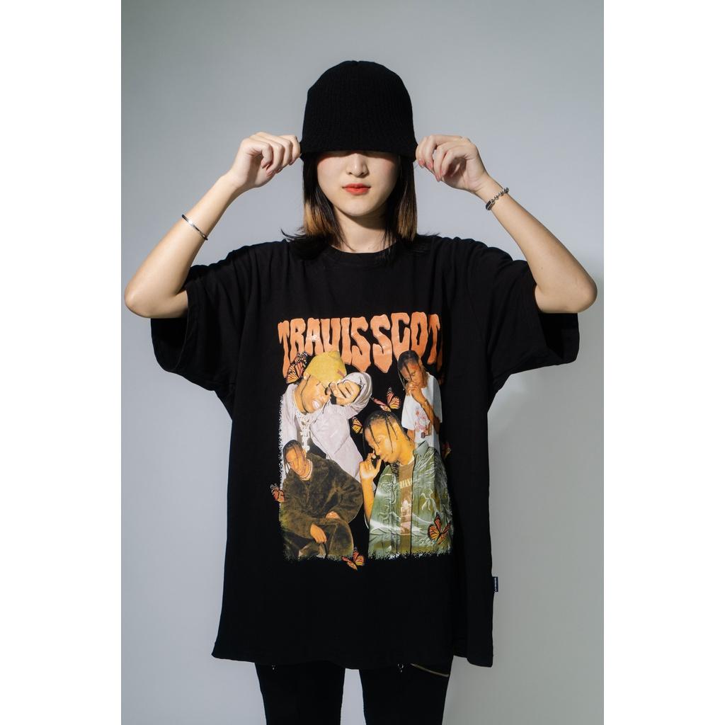 Áo thun phong cách rapper Travis Scott Flexer form rộng 100% cotton