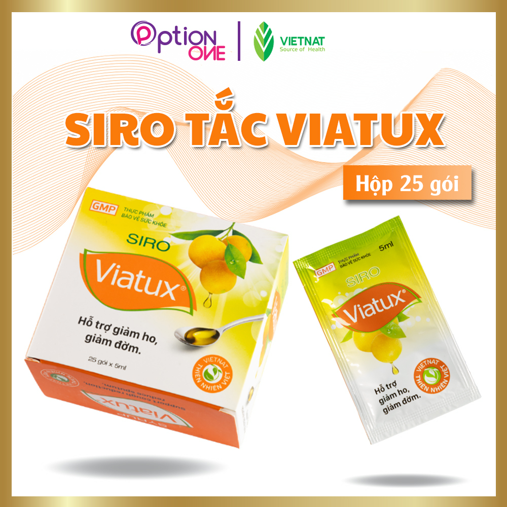 Siro Viatux tắc Vietnat giảm ho tiêu đàm - hộp 25 gói x 5ml