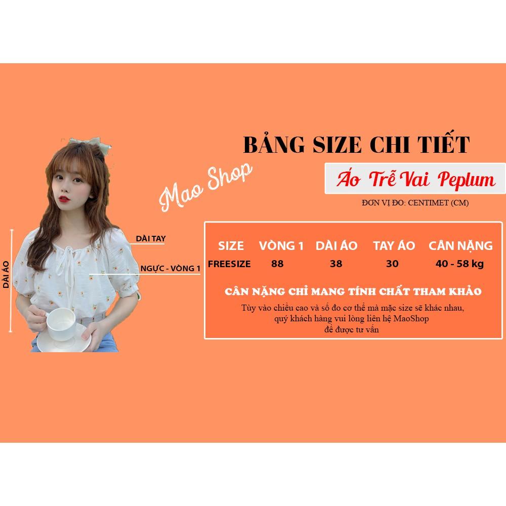 Áo Trễ Vai Peplum Hoa Nhí ngắn tay ulzzang Hàn Quốc C41 - Maoshop