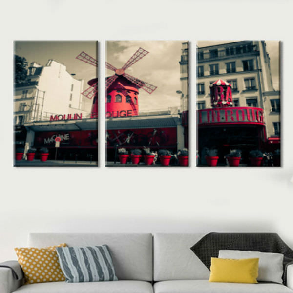 Bộ 3 Tranh Canvas Không Viền Treo Tường Phòng Khách "Paris" W163