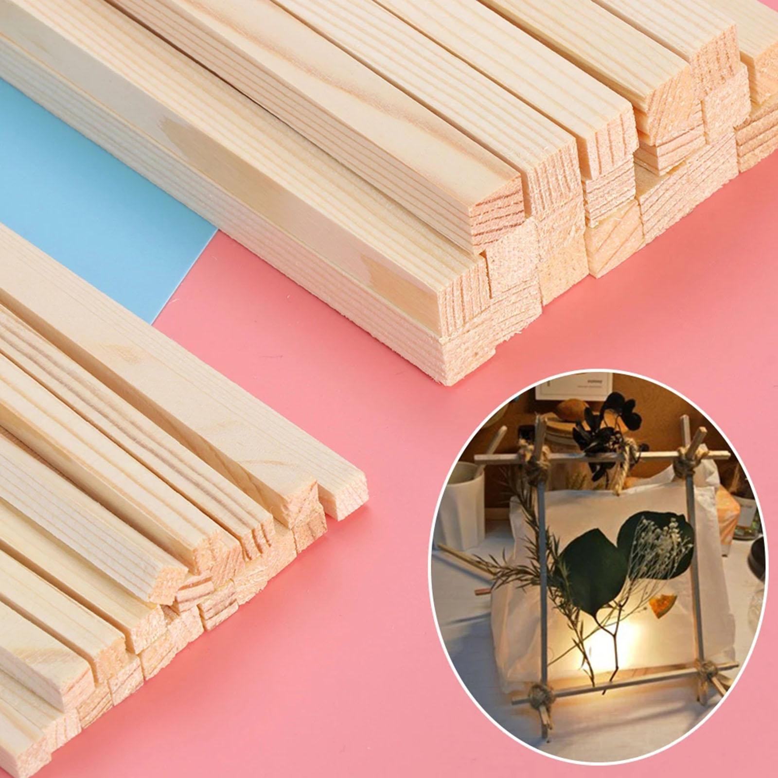 100pcs Unfinished Wooden Wooden Sticks Rod DIY House Airplane Modeling