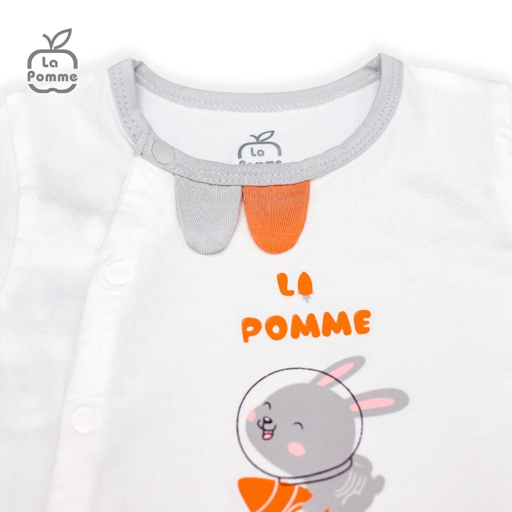 JL059 Body dài tay La Pomme Thỏ Bunny - Trắng Ghi