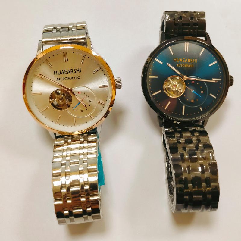 Đồng hồ cơ khí tourbillon tự động thuận lợi nhất dành cho nam thời trang công sở Châu Âu và Mỹ Đồng hồ mặt số lớn không thấm nước cổ áo trắng khí quyển đơn giản