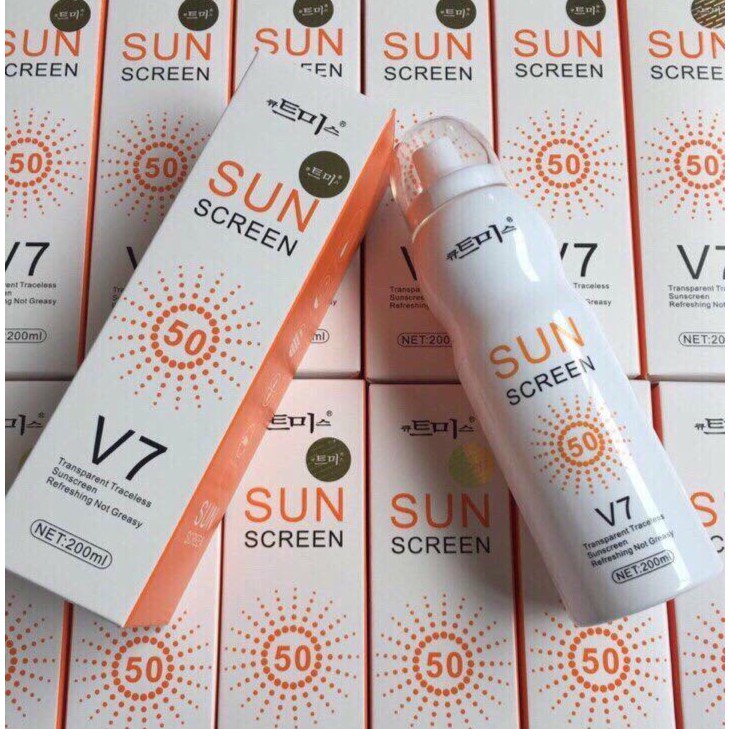 Kem Chống Nắng Dạng Xịt Toàn Thân V7 Sun Screen Hàn Quốc 200ml