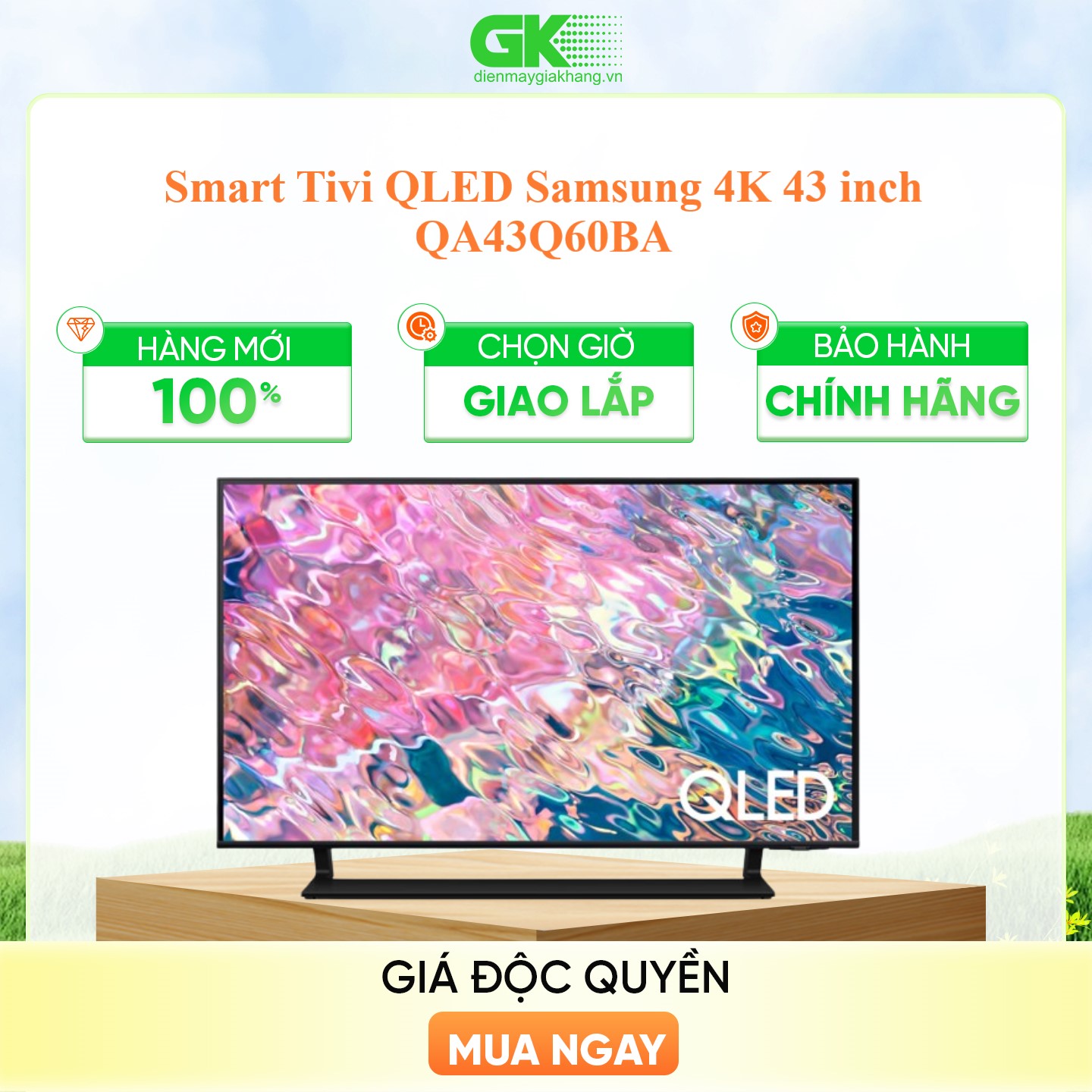 QLED 4K 43 inch Samsung QA43Q60B Mới 2022- Hàng chính hãng( Chỉ giao tại HCM)