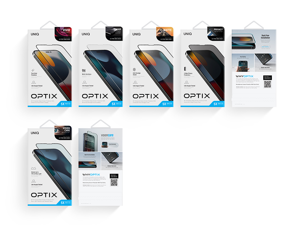 Kính Cường Lực OPTIX Vivid Clear Kháng Khuẩn dành cho iPhone 14 Promax/ 14 Pro/ 14 Plus/ 14_ Hàng Chính Hãng