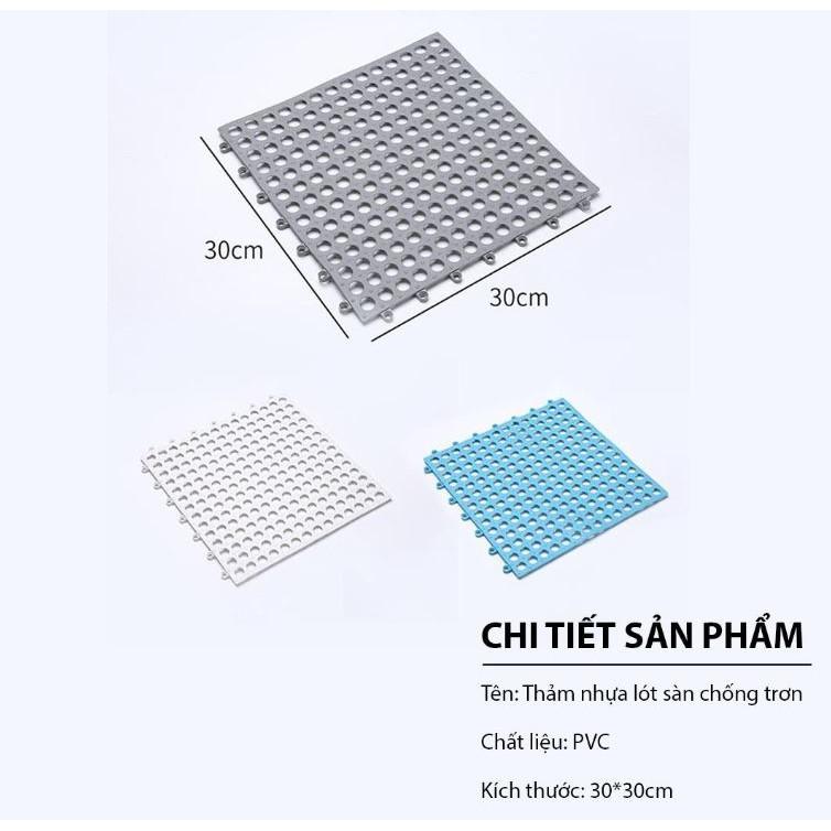 Miếng lót sàn chống trơn cho nhà tắm, nhà vệ sinh, nhà bếp và các khu vực ẩm ướt và trơn trượt (30cmx30cm một tấm)