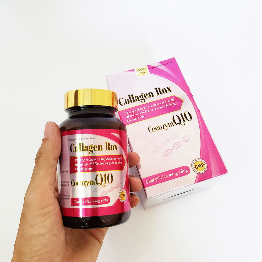 Viên uống đẹp da Collagen Rox bổ sung Vitamin E C chống lão hóa, ngừa nếp nhăn - Hộp 60 viên dùng 30 ngày