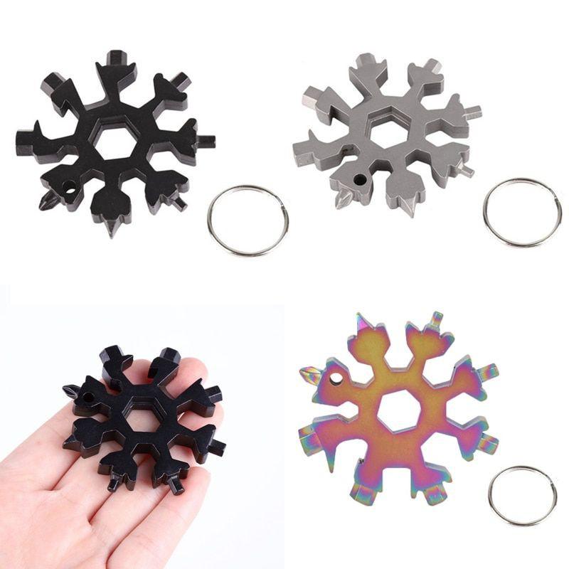 Móc khóa 18 đầu đa năng hình hoa tuyết