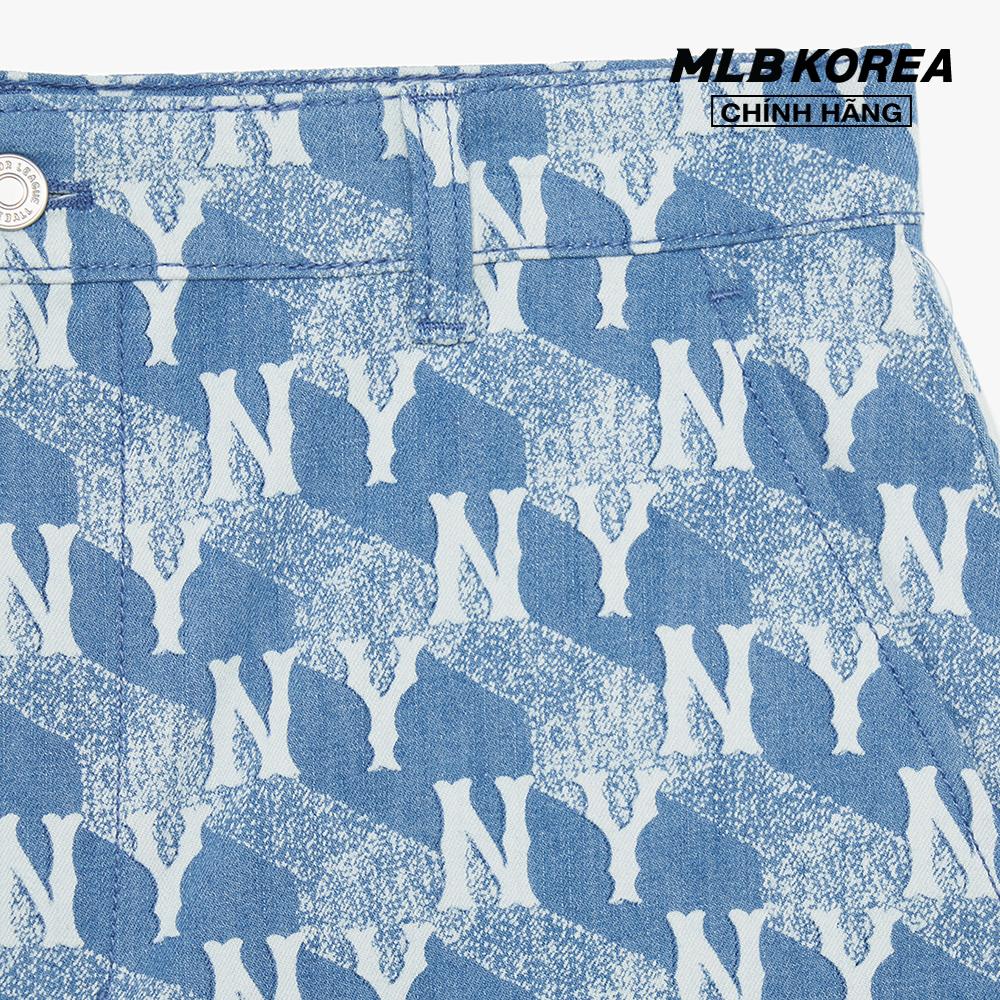 MLB - Quần shorts jeans nam Cube Monogram 3LDPM0433