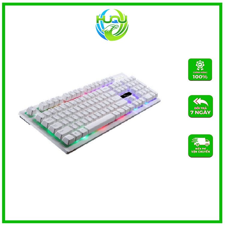 Bàn Phím Giả Cơ Chuyên Game Huqu Hq - G20 - Đèn Led Nổi Bật - Hàng Chính Hãng - Màu Trắng