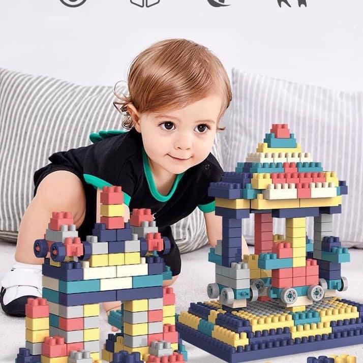 Đồ chơi xếp hình lắp ráp - Lego xếp hình tự do 220 món giúp bé phát triển thông minh