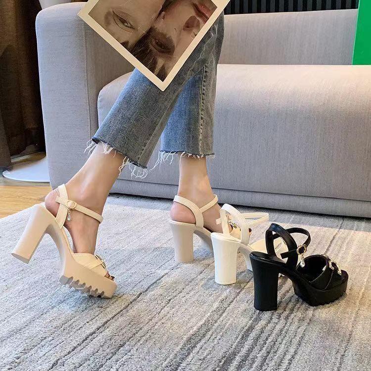 Sandal nữ cao gót đế đúp 10 phân tag C.G. (mã 8001
