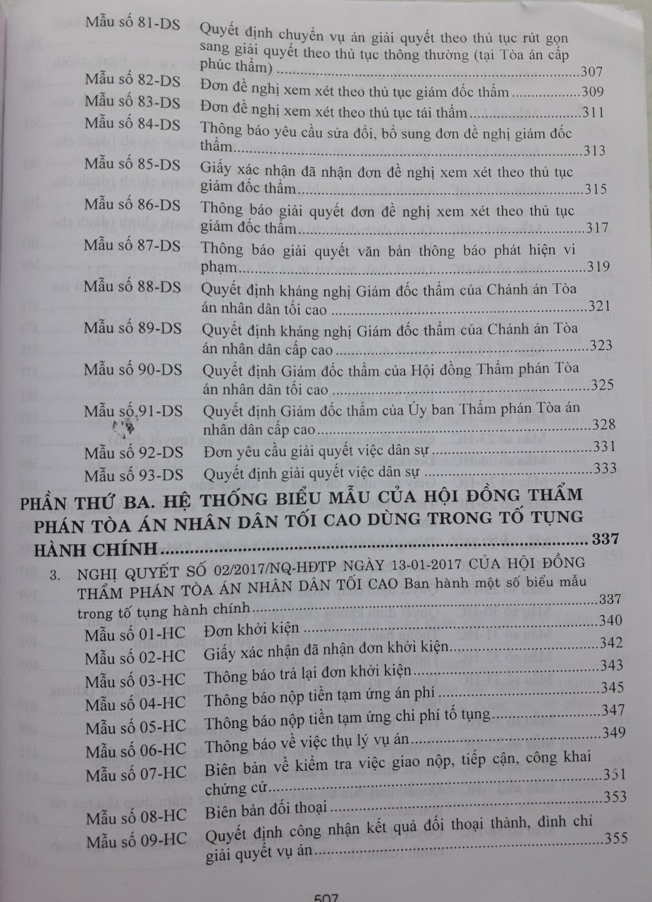 Hệ Thống Biểu Mẫu và Các Nghị Quyết Mới Năm 2019 Của Hội Đồng Thẩm Phán Tòa Án Nhân Dân Tối Cao