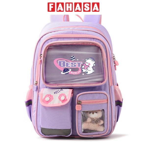 Ba Lô Học Sinh - Mr.Vui 1074 - Màu Tím + Hồng Nhạt