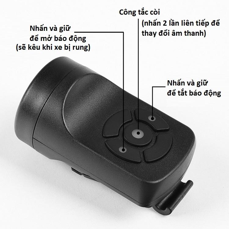 Còi hú 6 âm thanh có Báo động chống trộm cho Xe đạp