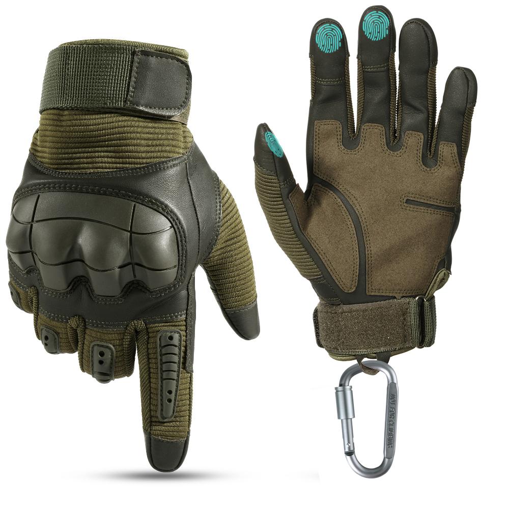 Màn Hình Cảm Ứng Găng Tay Chiến Thuật PU Da Quân Đội Quân Chiến Đấu Airsoft Thể Thao Đi Xe Đạp Bóng Sơn Săn Bắn Full Ngón Tay Găng Tay Nam
