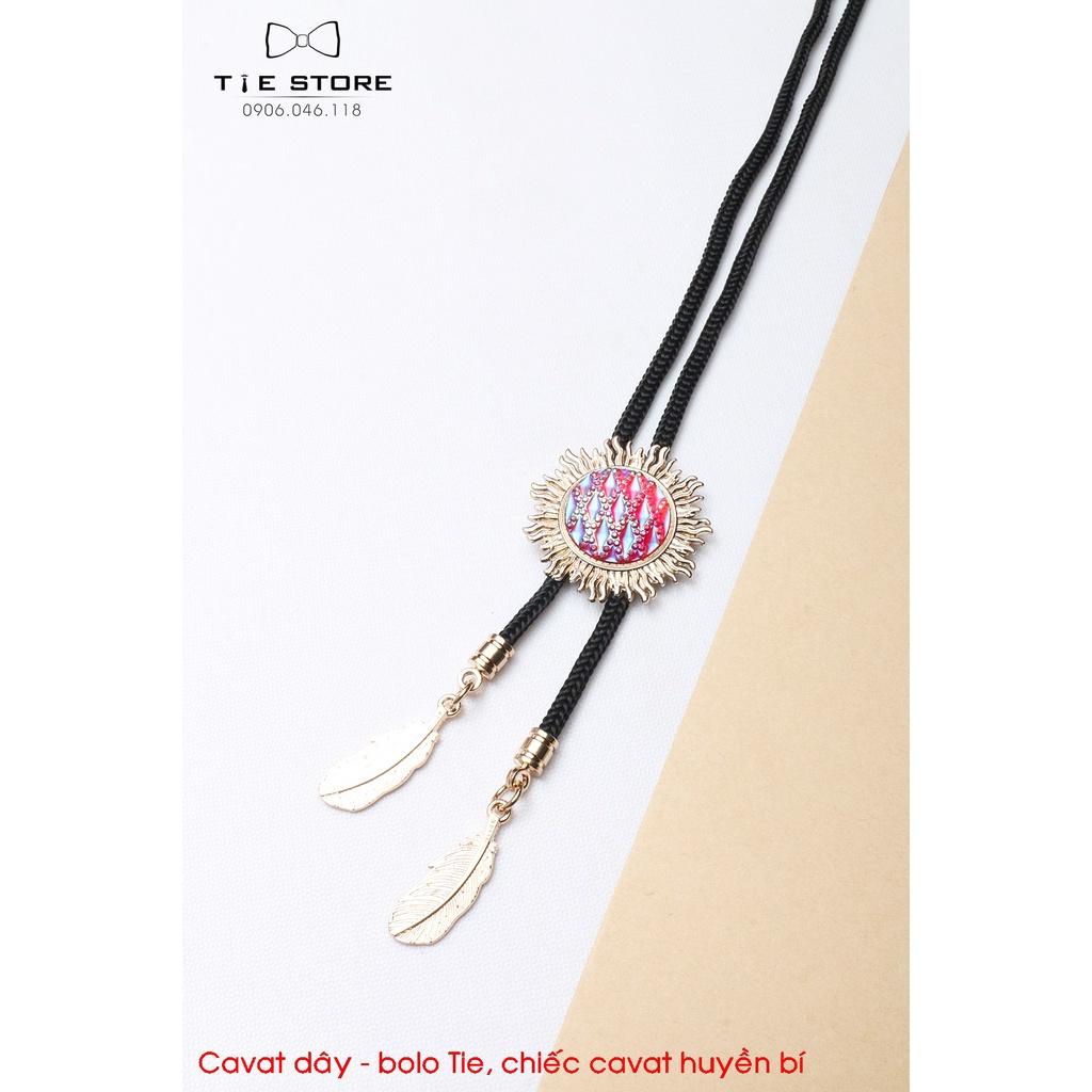 Bolo Tie chiếc cavat huyền bí - cavat dây bolo đính đá cao cấp tặng kèm hộp nhỏ, hình mặt trời