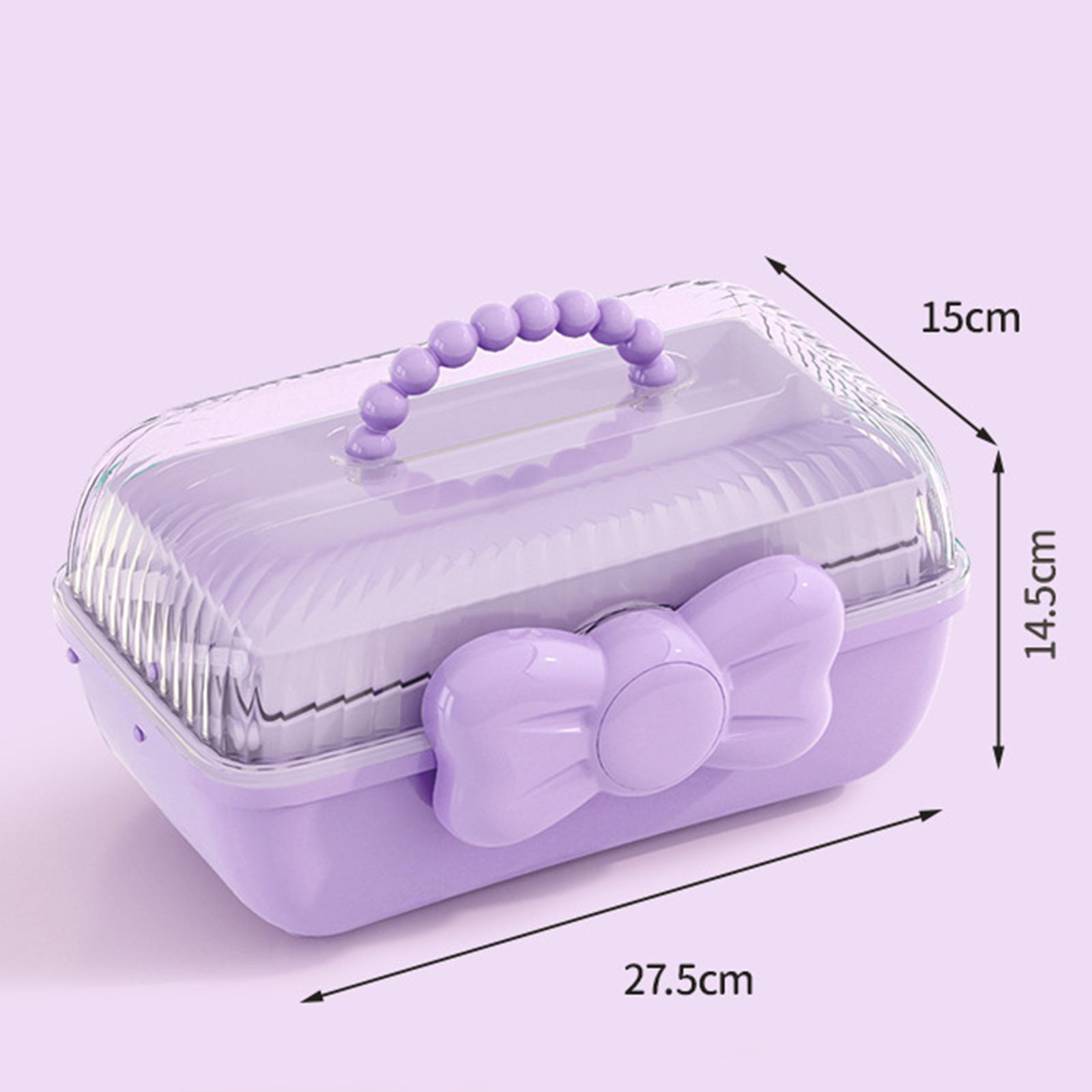 Girl Hair Accessories Storage Box Portable for Hair Pins Hair Bows Necklaces