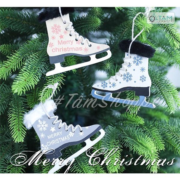 Mô hình giày trượt băng gỗ treo trang trí Noel X-PKTCT-64