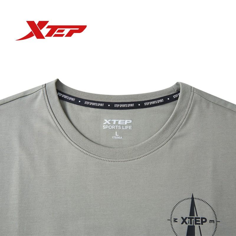 Áo Thun nam dáng thể thao Xtep, chất liệu cotton mềm mịn, dòng áo phông nam cổ tròn basic 980329010255