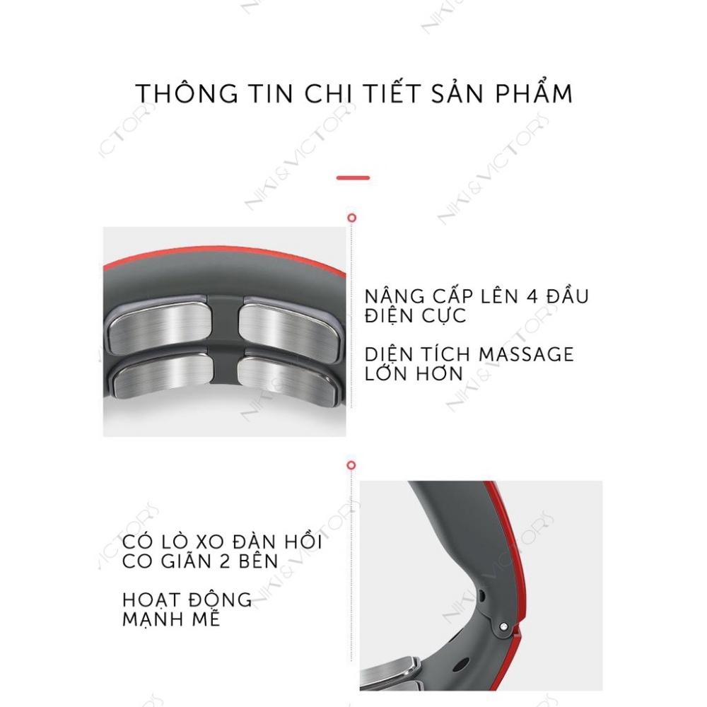 Máy massage cổ vai gáy 4 đầu tiếp xúc 6 chế độ massage 9 mức, tính năng chườm nóng tối đa 42 độ C, bảo hành 12 tháng