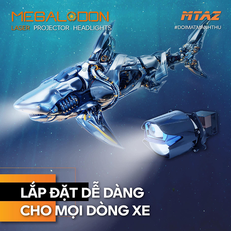 ĐÈN BI LASER MEGALODON SIÊU PHA AOZOOM CHÍNH HÃNG