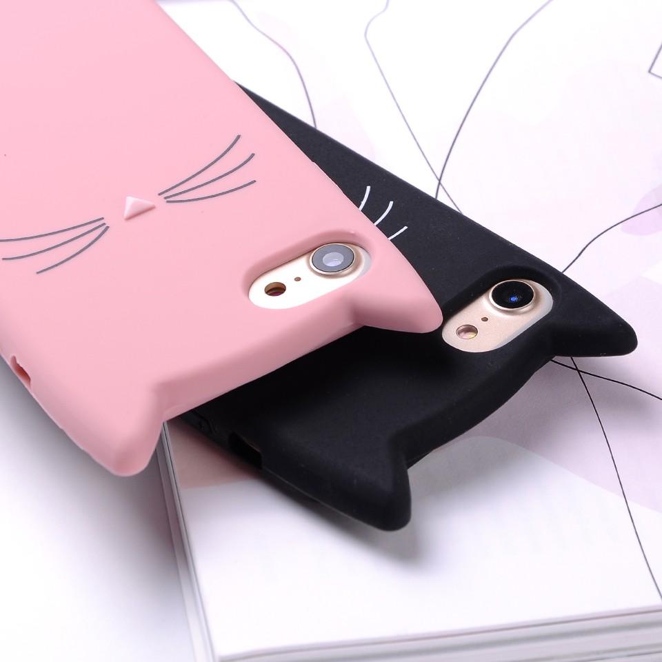 Ốp lưng cho iPhone 5/5s, 6/6s, 6/6s plus, 7/8/SE 2020, 7/8 plus dẻo tai mèo