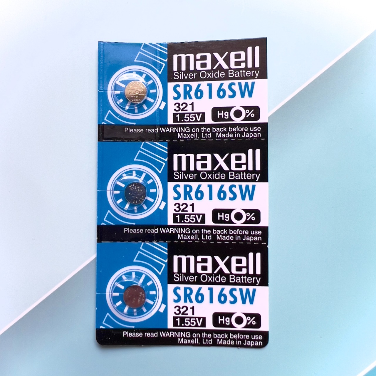 Vỉ 5 Viên Pin SR616SW / 321 Maxell Nhật Bản 1.55V Đồng Hồ Đeo Tay