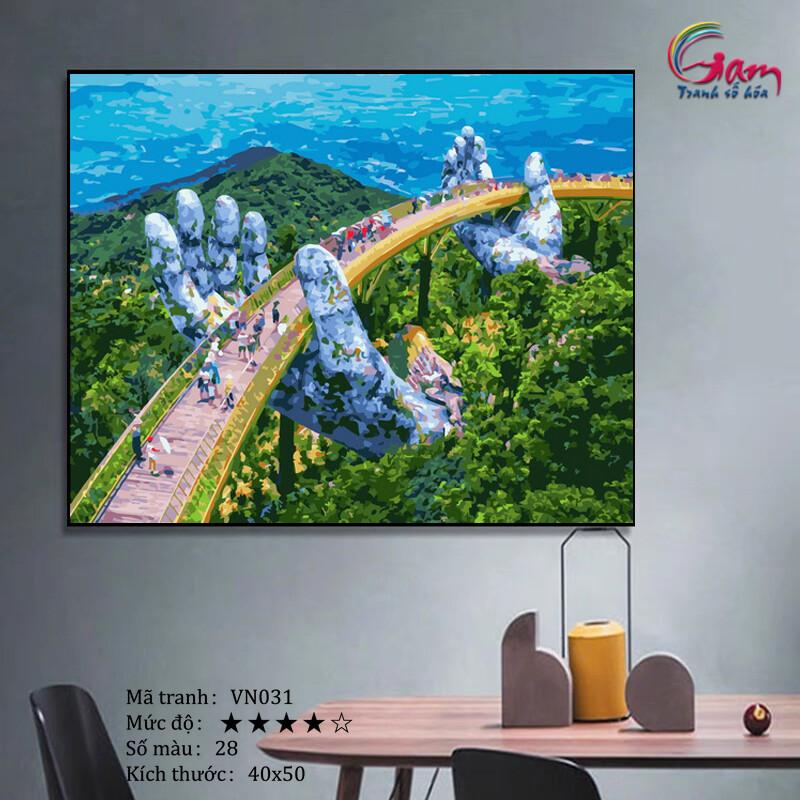 Tranh sơn dầu số hoá tự tô màu Gam VN031 40x50cm căng sẵn khung