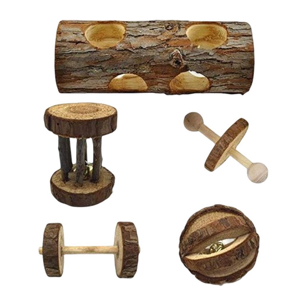 5 Pieces/10 Pieces Hamster Chew Toys Set Roller Unicycle Chinchilla Gerbils Squirrels Rodents Molar Toys Supplies