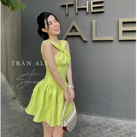 Đầm dự tiệc đi biển,đầm dáng xoè cổ yếm thiết kế trẻ trung sang chảnh Quyến Rũ Thời Trang XM Minh Phúc