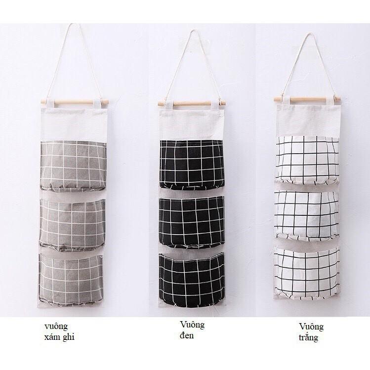 Giỏ vải treo tường 3 tầng đựng đồ tiện ích