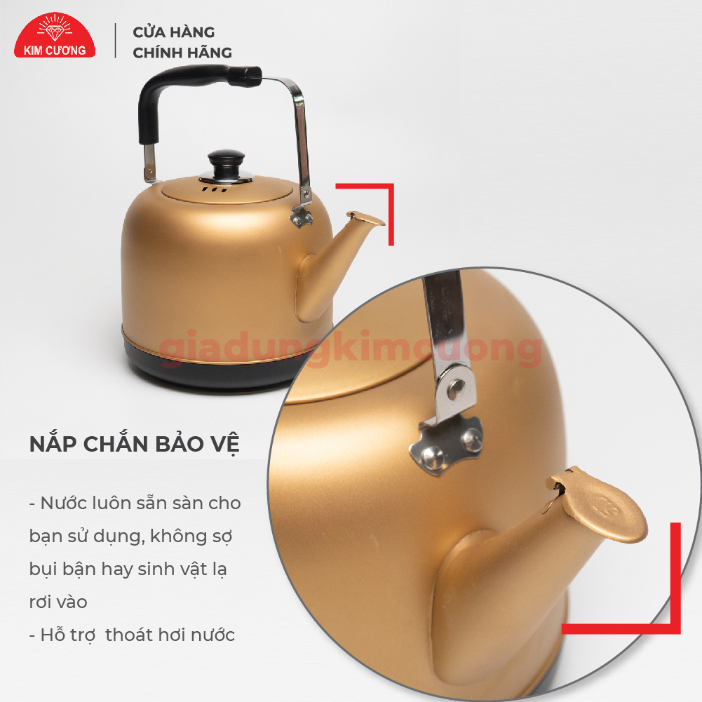 Ấm Đun Nước 5 Lít Kim Cương - Ấm Điện Đun Nhanh - Hàng Chính Hãng