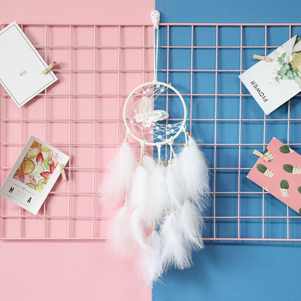 Dream Catchers dệt thủ công thiết kế hình bướm ren lông vũ để trang trí treo tường